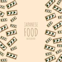 tekenfilm onigiri, Japans voedsel kader grens achtergrond vector