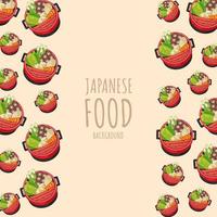 tekenfilm sukiyaki, Japans voedsel kader grens achtergrond vector