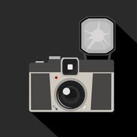 vintage fotografiecamera met flits vector