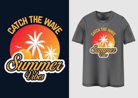 zomer gevoel typografie t-shirt ontwerp vector