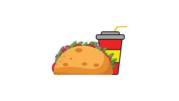 minimaal taco's met zacht drinken illustratie vector