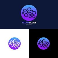 illustratie technologie logo ontwerp. digitaal technologie. hersenen logo sjabloon. abstract vector logo