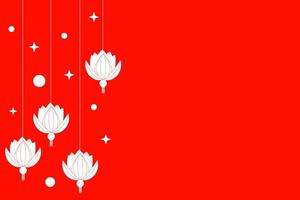 rood en wit Chinese lantaarn achtergrond. lotus lantaarn illustratie. Chinese lantaarn festival. vector