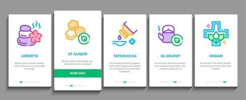 traditioneel natuurgeneeskunde geneeskunde onboarding elementen pictogrammen reeks vector