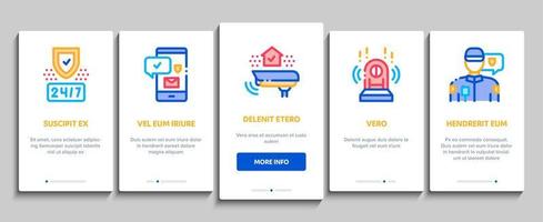 veiligheid agentschap eigendom beschermen onboarding elementen pictogrammen reeks vector