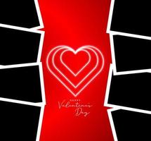 gelukkig Valentijnsdag dag klaar modern ontwerp sjabloon. met elkaar verweven harten. leeg foto ruimte. 14 februari Valentijnsdag dag collage. vector
