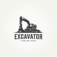 graafmachine machine bouw icoon etiket embleem logo sjabloon vector illustratie ontwerp. zwaar uitrusting insigne logo concept