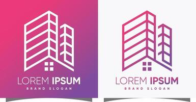 gebouw logo met huis concept en creatief modern syle premie vector