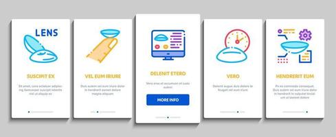 contact lens medeplichtig onboarding elementen pictogrammen reeks vector