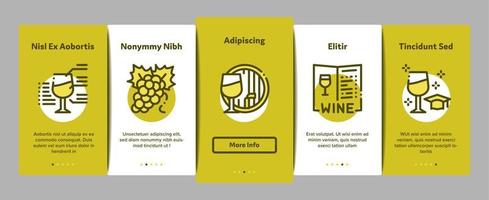 sommelier wijn proeverij onboarding elementen pictogrammen reeks vector