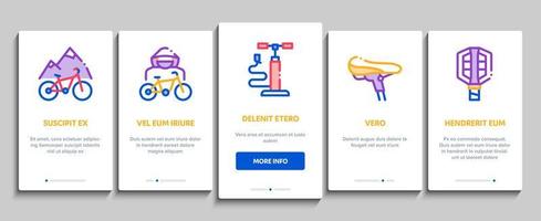 fiets fiets details onboarding elementen pictogrammen reeks vector