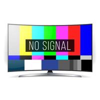 Nee signaal TV test vector. lcd monitor. vlak scherm TV. televisie gekleurde bars signaal. smpte kleur bars vector