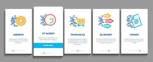 snelheid snel beweging onboarding elementen pictogrammen reeks vector