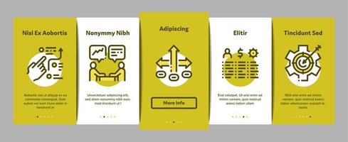 strategie manager baan onboarding elementen pictogrammen reeks vector