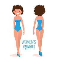 Dames s zwempak vector. vrouw elegant badmode silhouetten. geïsoleerd vlak illustratie vector