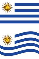 golvend vlag van Uruguay. Uruguay vlag Aan wit achtergrond. vlak stijl. vector