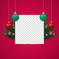 Kerstmis foto kader Kerstmis blad Kerstmis rood bal vector