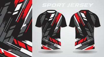 rood zwart t-shirt sport jersey ontwerp vector