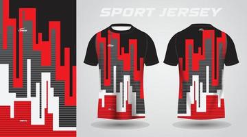 rood zwart t-shirt sport jersey ontwerp vector