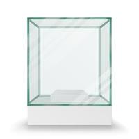 leeg transparant glas doos kubus vector