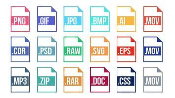 formaat het dossier vector. afbeeldingen pictogram het dossier formaten icoon. uitbreiding element. vlak geïsoleerd illustratie vector