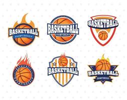 basketbal kampioenschap sport embleem set vector