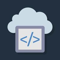wolk codering - vlak kleur icoon. vector