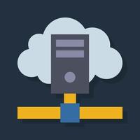 wolk server - vlak kleur icoon. vector