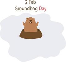 februari 2 naar maart 1e is groundhog dag vector illustratie.