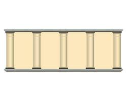 beige kolom muur in realistisch stijl. oud gebouw facade. kleurrijk vector illustratie geïsoleerd Aan wit achtergrond.