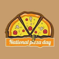 nationaal pizza dag viering sjabloon vector