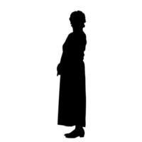 vector silhouetten van Dames. staand vrouw vorm geven aan. zwart kleur Aan geïsoleerd wit achtergrond. grafisch illustratie.