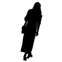 vector silhouetten van Dames. staand vrouw vorm geven aan. zwart kleur Aan geïsoleerd wit achtergrond. grafisch illustratie.