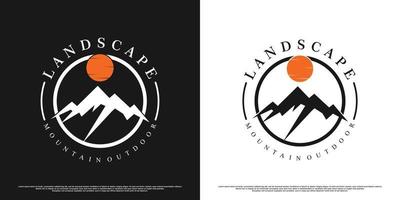 landschap visie berg logo ontwerp voor advanture premie vector