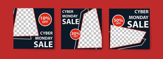 cyber maandag verkoop banner set vector