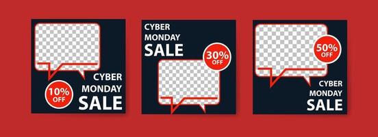 cyber maandag verkoop banner set vector