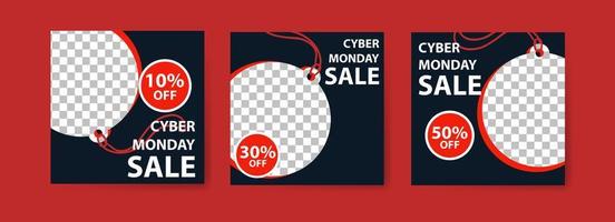 cyber maandag verkoop banner set vector