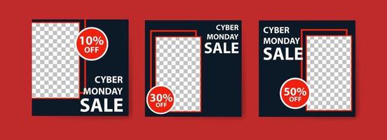 cyber maandag verkoop banner set vector