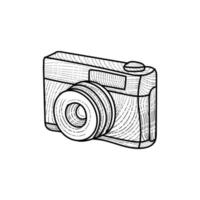 camera retro lijn kunst illustratie ontwerp vector