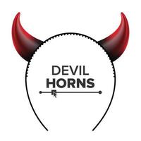 duivel hoorns vector. hoofd versnelling. rood lichtgevend Hoorn. demon of Satan hoorns symbool, teken, icoon. geïsoleerd Aan wit vector