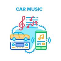 auto muziek- apparaat vector concept kleur illustratie