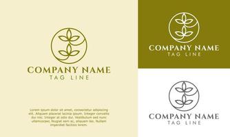 minimalistische lijn kunst groen blad logo vector illustratie. gemakkelijk elegant teken symbool voor landbouw industrie, biologisch Product etiketten label verpakking, natuurlijk spa, genezing, meditatie logo