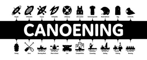 kanoën minimaal infographic banier vector