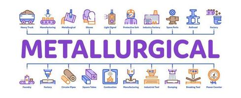 metallurgisch minimaal infographic banier vector