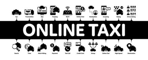 online taxi minimaal infographic banier vector