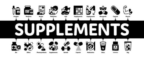 supplementen minimaal infographic banier vector