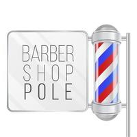 kapper winkel pool vector. 3d klassiek kapper winkel pool. rood, blauw, wit strepen. geïsoleerd Aan wit illustratie vector