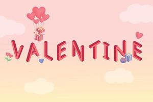 pastel verkoop sjabloon banier met hart en Valentijn thema voor Valentijn Promotie vector