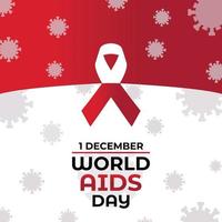 wereld AIDS dag banier, wereld AIDS dag post ontwerp, wereldbol met rood lint vector