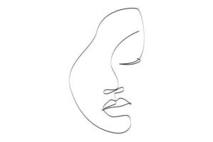 schattig vrouw gezicht doorlopend lijn tekening. abstract minimalisme vrouw portretten. kan worden gebruikt voor logo of icoon vector